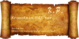 Kronstein Péter névjegykártya